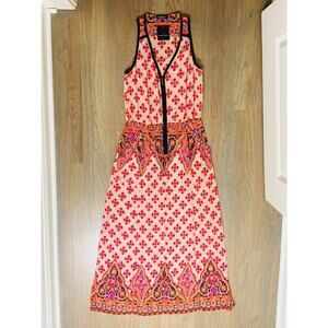 NANETTE LEPORE Long Sheer Dress Sz 6 Multi CoverUp Floral Sleeveless Pockets NWT